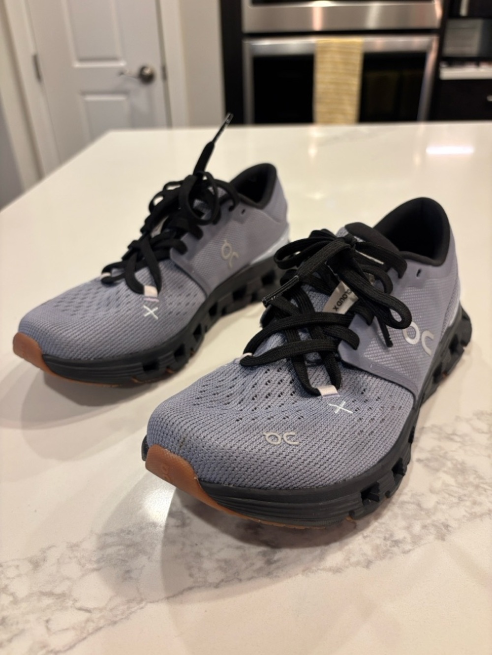 On Running Cloud X Sneakers Gray, Black, Blue - W Size 7 - Training Running Shoe